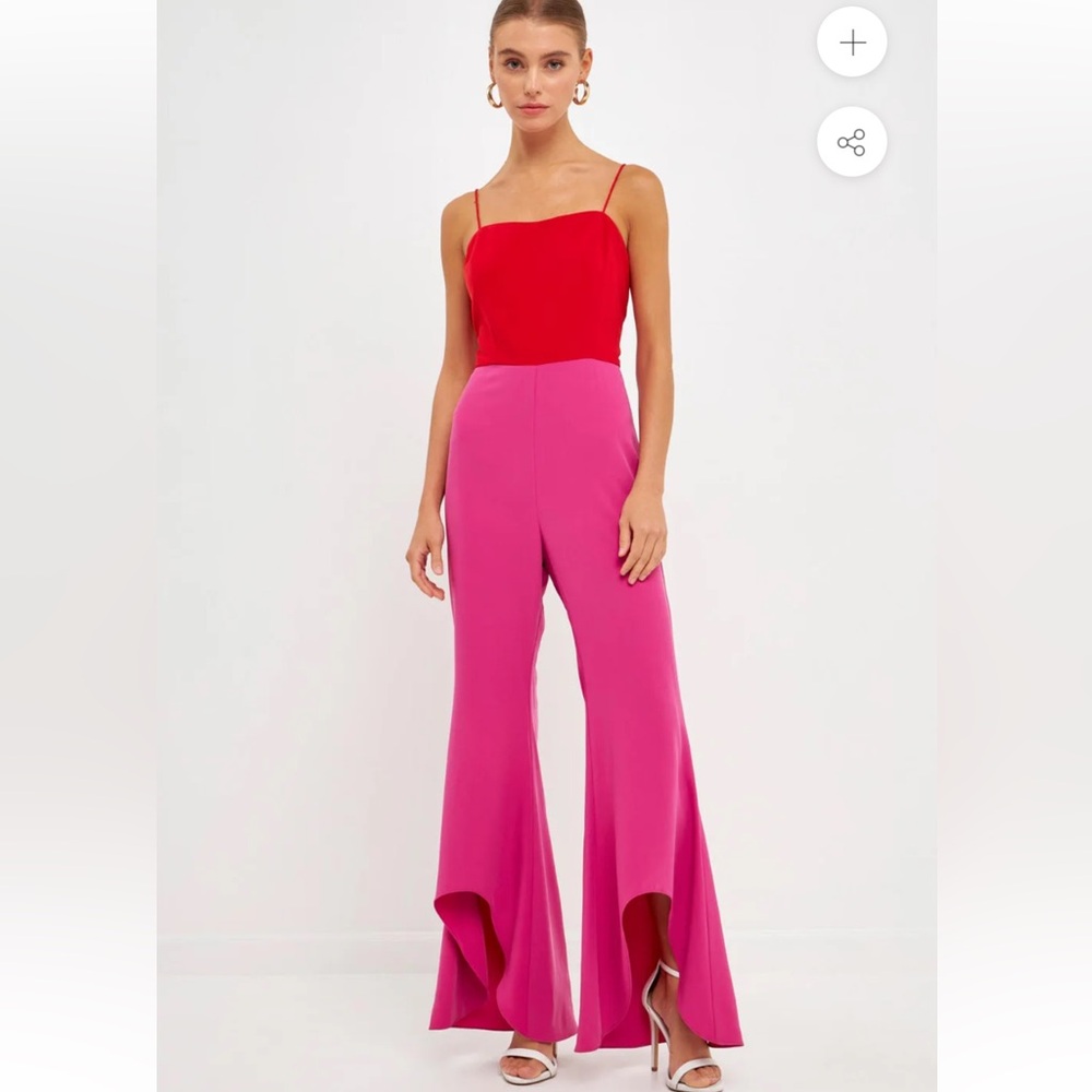 Endless Rose Red and Pink Flare Jumpsuit